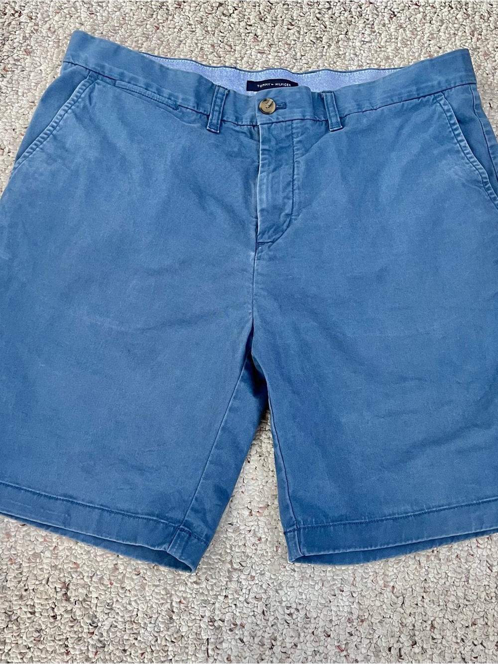 Tommy Hilfiger Men’s Blue Chino Shorts Size 36 Flat Front Casual